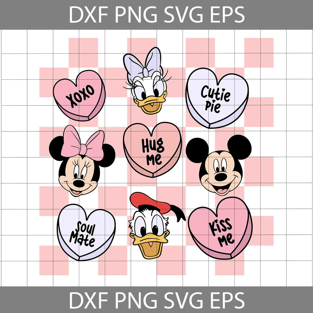 Conversation Hearts Svg, Checkered Svg,  Heart Svg, Valentine's Day Svg, Cricut File, Clipart, Svg, Png, Eps, Dxf