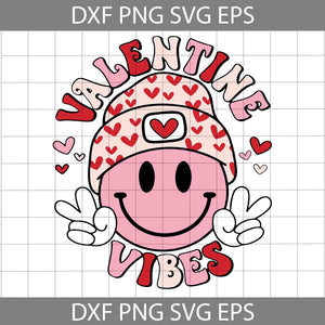 Valentine Vibes Svg, Smiley Face Svg, Retro Valentine Svg, Valentine's Day Svg, Cricut File, Clipart, Svg, Png, Eps, Dxf