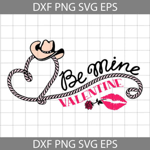 Be Mine Valentine Cowboy Svg, Western Valentine Svg, Retro Cowboy Hat Svg, Valentine's Day Svg, Cricut File, Clipart, Svg, Png, Eps, Dxf