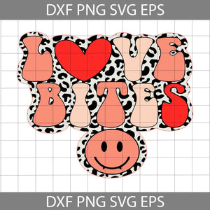 Love Bites Svg, Smiley Face Svg, Leopard Svg, Valentine's Day Svg, Cricut File, Clipart, Svg, Png, Eps, Dxf