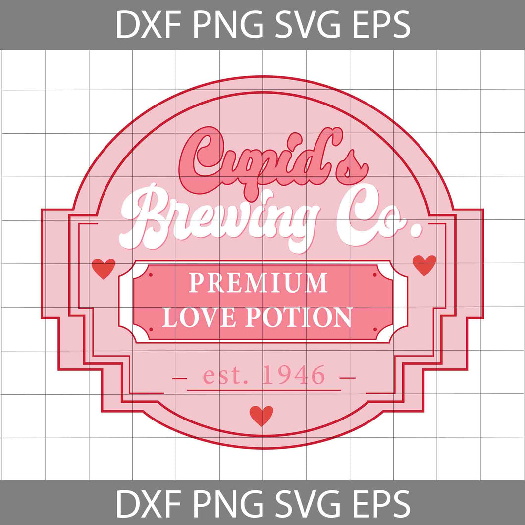 Cupid's Brewing Co Svg, Premium Love Potion Svg, Cupid Svg, Love Svg, Valentine's Day Svg, Cricut File, Clipart, Svg, Png, Eps, Dxf