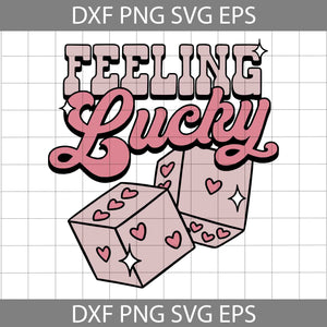 Feeling Lucky Svg, Love Dice Svg, Heart Svg, Valentine's Day Svg, Cricut File, Clipart, Svg, Png, Eps, Dxf