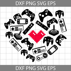 Heart Love of Game Svg, Gamer Svg, Love Game Svg, Valentine's Day Svg, Cricut File, Clipart, Svg, Png, Eps, Dxf