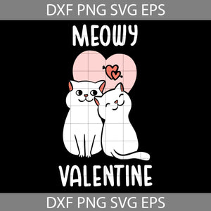 Meowy Valentine Svg, Meowy Svg, Cat Couple Svg, Valentine's Day Svg, Cricut File, Clipart, svg, png, eps, dxf