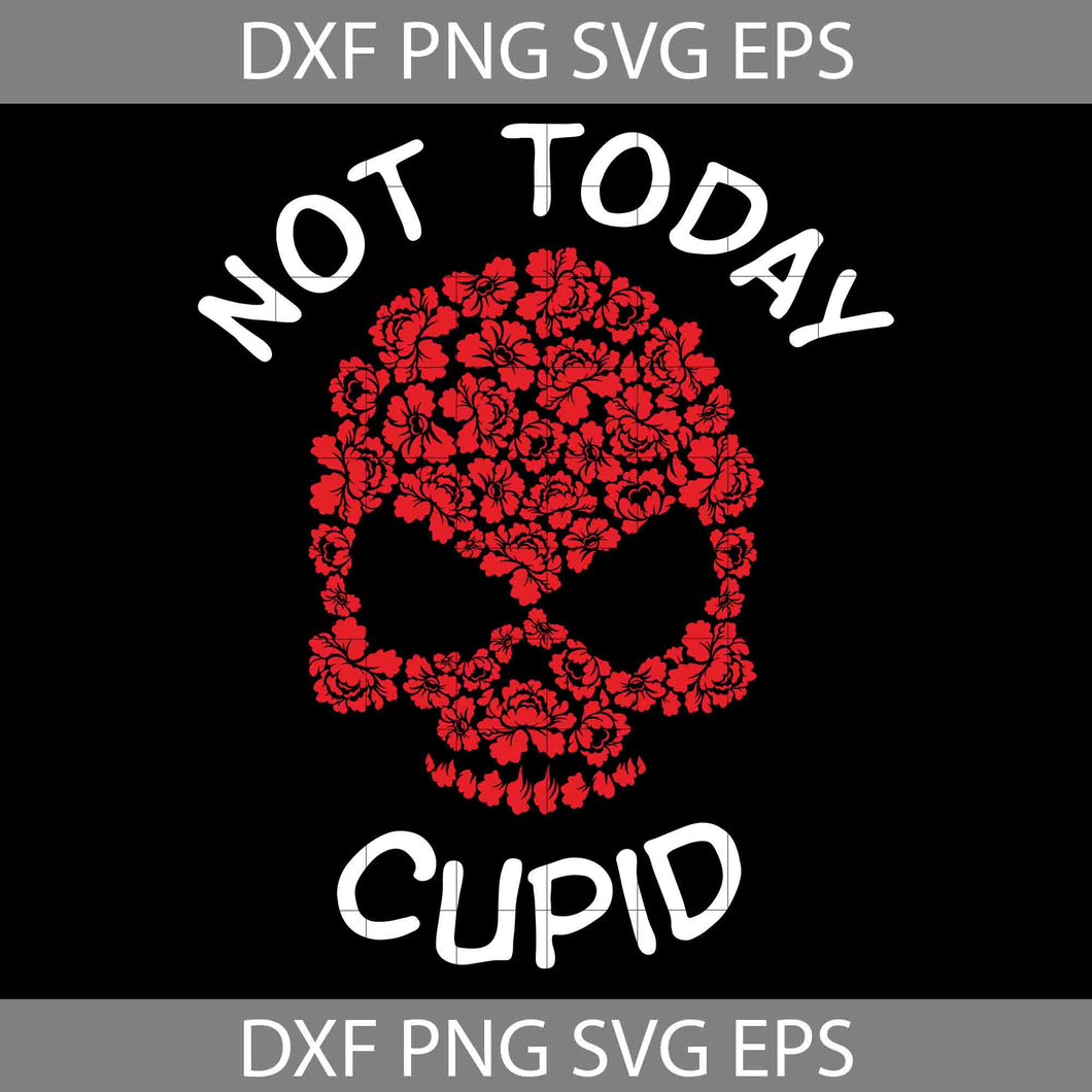 Not Today Cupid Skull Svg, Skull Svg, Valentine's Day Svg, Cricut File, Clipart, svg, png, eps, dxf