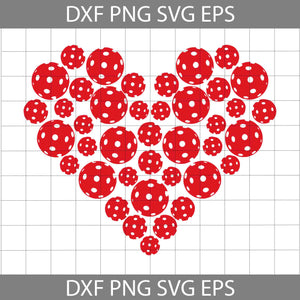 Pickleball Love Heart Svg, Valentine's Day Svg, Cricut File, Clipart, Svg, Png, Eps, Dxf