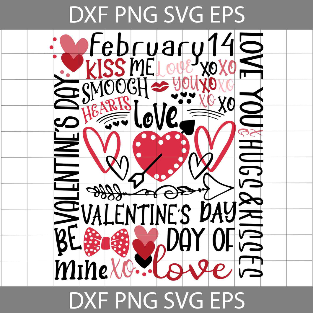 Valentine's Day Svg, Hugs And Kisses Svg, Valentine's day Svg, Gift Svg, Cricut File, Clipart, Svg, Png, Eps, Dxf