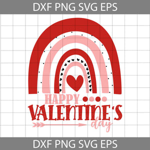 Happy Valentine's Day Svg, Valentine Rainbow Svg, Valentine's Day Svg, Cricut File, Clipart, Svg, Png, Eps, Dxf