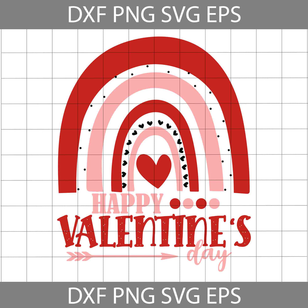 Happy Valentine's Day Svg, Valentine Rainbow Svg, Valentine's Day Svg, Cricut File, Clipart, Svg, Png, Eps, Dxf