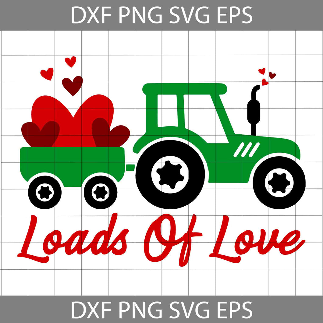 Loads Of Love Svg, Valentines Red Truck Svg, Valentine's day Svg, Gift Svg, Cricut File, Clipart, Svg, Png, Eps, Dxf