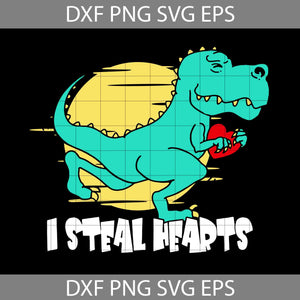 I Steal Hearts Svg, Dinosaur Svg, T- Rex Heart Svg, Valentine's day Svg, Gift Svg, Cricut File, Clipart, Svg, Png, Eps, Dxf