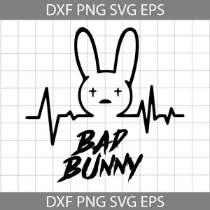 Bad Bunny Heartbeat Svg, Bad Bunny SVg, Easter's Day Svg, Cricut File, Clipart, Svg, Png, Eps, Dxf