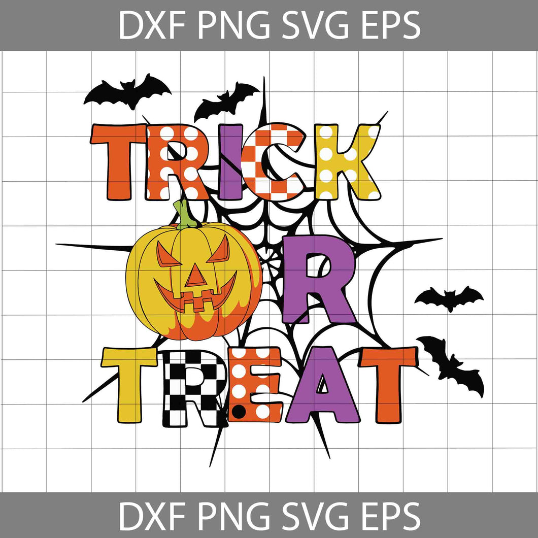 Trick Or Treat Pumpkin Face Svg, Halloween Svg, Trick Or Treat Svg, Halloween Svg, Cricut File, Clipart, Svg, Png, Eps, Dxf