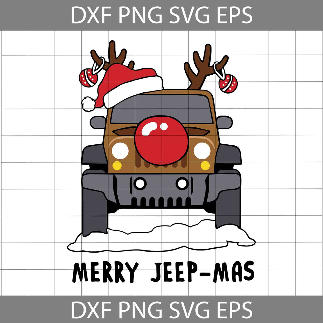 Merry Jeep-Mas Svg, Christmas Svg, Cricut File, Clipart, Svg, Png, Eps, Dxf