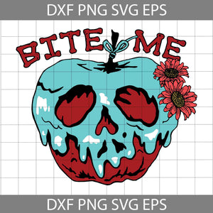 Bite Me Poison Apple SVG, Evil Queen SVG, Funny Halloween Poison Apple Svg, Halloween Svg, Cricut File, Clipart, Svg, Png, Eps, Dxf