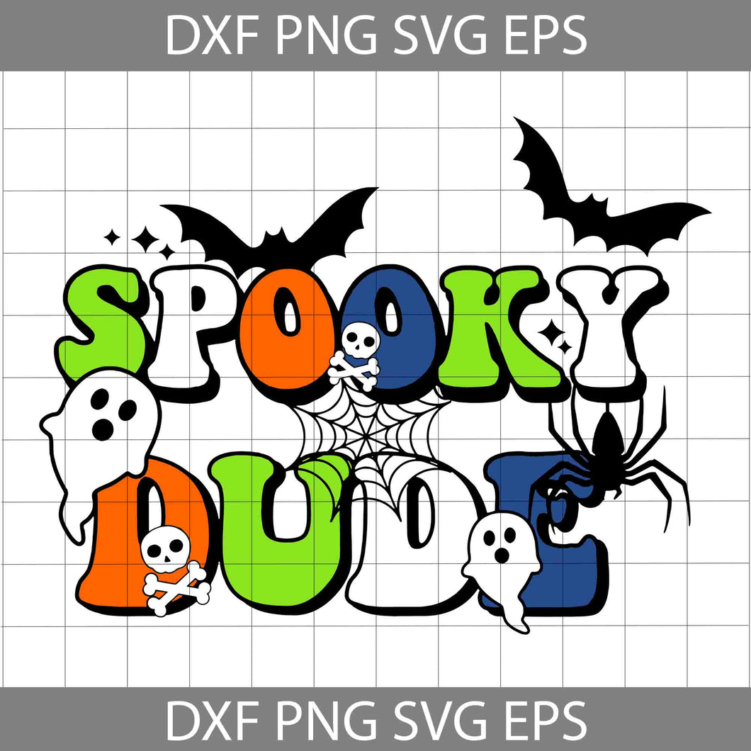 Spooky Dude Svg, Halloween Svg, Cricut File, Clipart, Svg, Png, Eps, Dxf