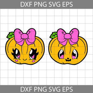 Girly Pumpkin Svg, Halloween Svg, Cricut File, Clipart, Svg, Png, Eps, Dxf