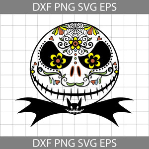 Jack skellington mexico face SVG, Jack skellington face Svg, Halloween Svg, Cricut File, Clipart, Svg, Png, Eps, Dxf