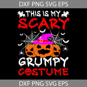 This Is My Scary Grumpy Costume Pumpkin Logo Svg, Halloween Svg, Cricut File, Clipart, Svg, Png, Eps, Dxf