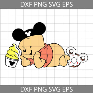 Baby Pooh Mickey Ears Svg, Winnie the Pooh Svg, Cartoon Svg, Cricut File, Clipart, Svg, Png, Eps, Dxf