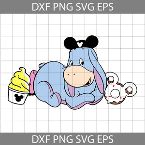 Baby Eeyore Svg, Baby Eeyore With Balloon Svg, Cartoon Svg, Cricut File, Clipart, Svg, Png, Eps, Dxf