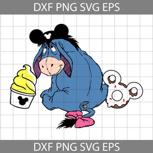 Eeyore Svg, Eeyore With Balloon Svg, Cartoon Svg, Cricut File, Clipart, Svg, Png, Eps, Dxf