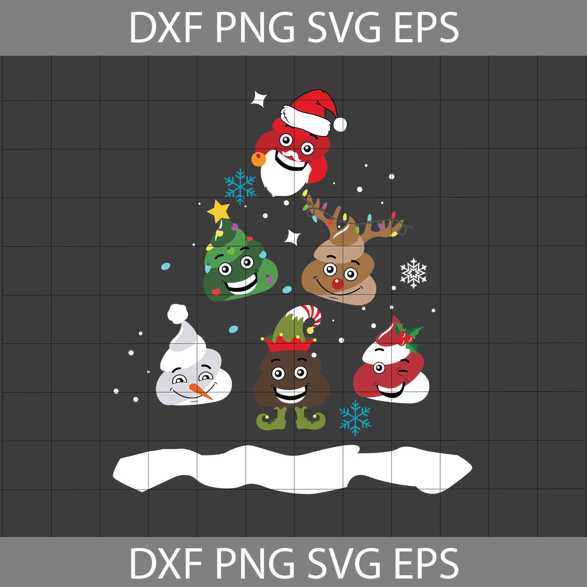 Christmas Poop Svg, Santa Poop Snowman Svg, Shit Christmas Tree Svg ...