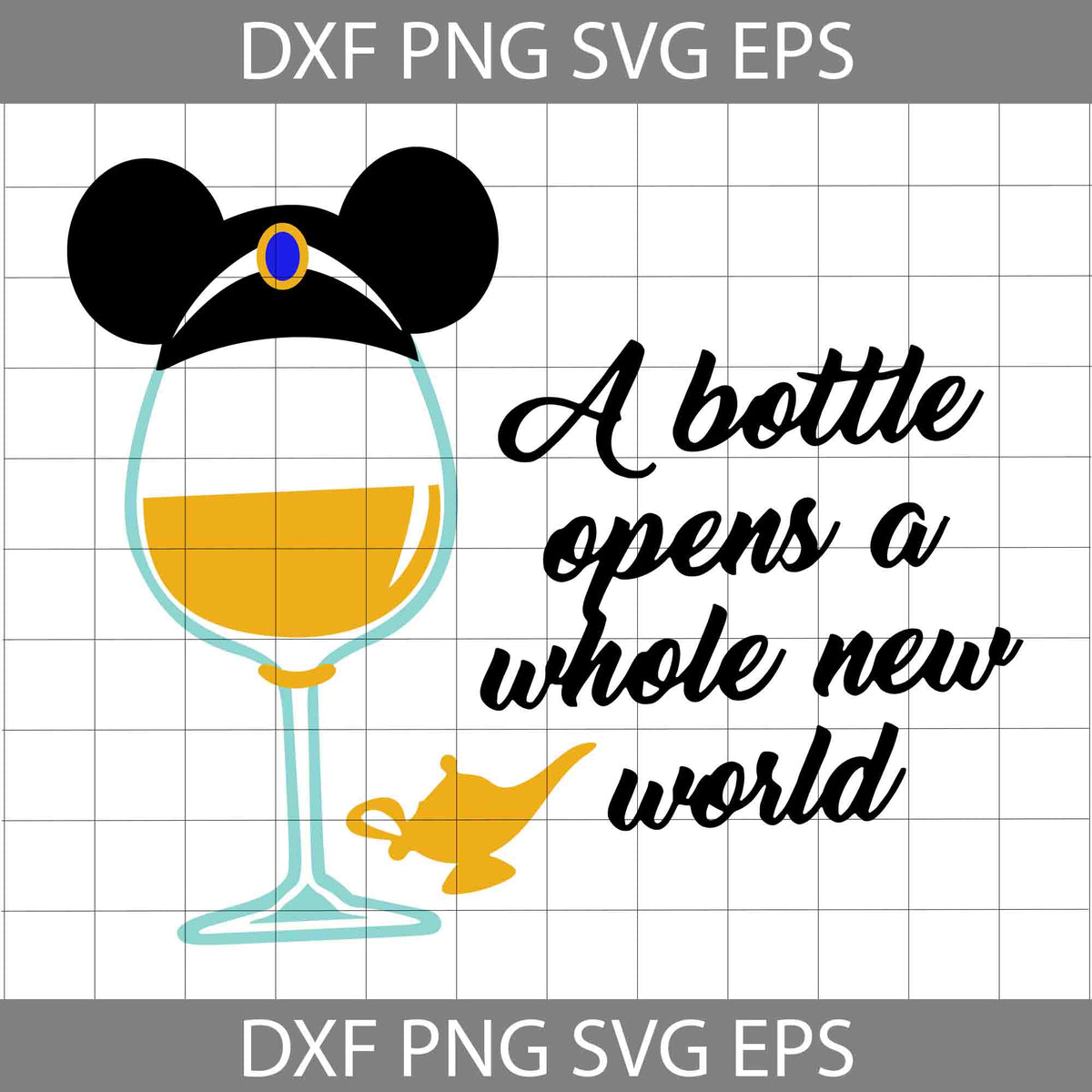 A Bottle Open A Whole New World SVG, Aladdin Svg, Cartoon Svg, Cricut