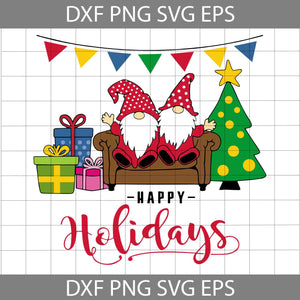 Happy Holiday SVG, Gnome Svg, Santa claus SVG, Christmas tree Svg, Christmas Svg, Cricut File, Clipart, Svg, Png, Eps, Dxf