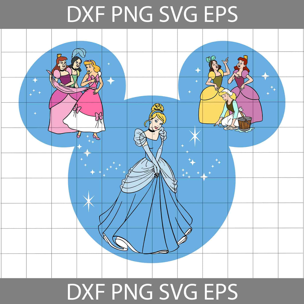 Cinderella Svg, Mickey Mouse Ears Svg, Cartoon Svg, Cricut File, Clipart, Svg, Png, Eps, Dxf