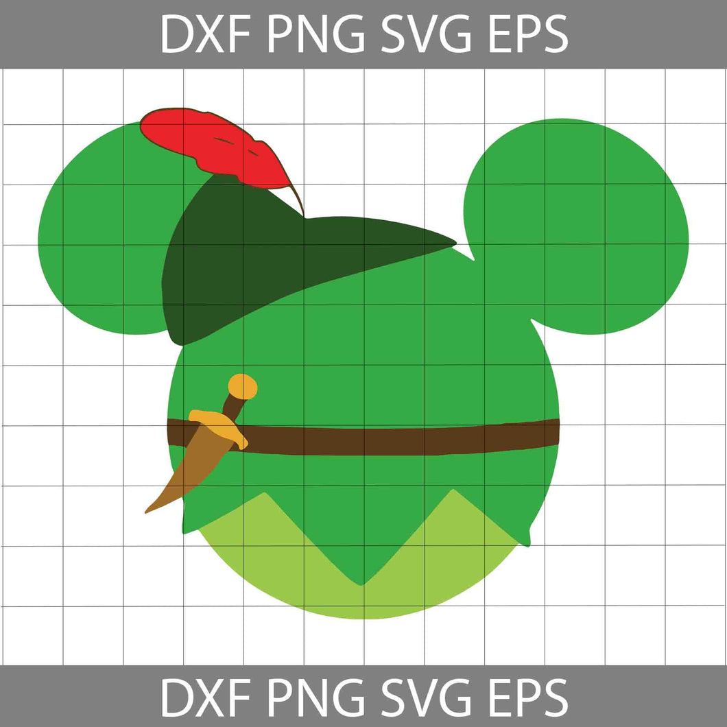 Peter Pan Ears Mouse Svg, Peter Pan Ears Svg, Peter Pan Svg, Cartoon Svg, Cricut File, Clipart, Svg, Png, Eps, Dxf