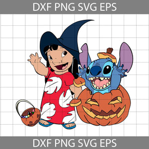 Pumpkin Stitch Surprise Svg, Lilo and Stitch Svg, Halloween Svg, Cricut File, Clipart, Svg, Png, Eps, Dxf