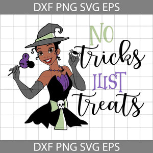 No Tricks I List Treats Halloween SVG, Tiana Witch SVG, Tiana Halloween Svg, Halloween Svg, Cricut File, Clipart, Svg, Png, Eps, Dxf