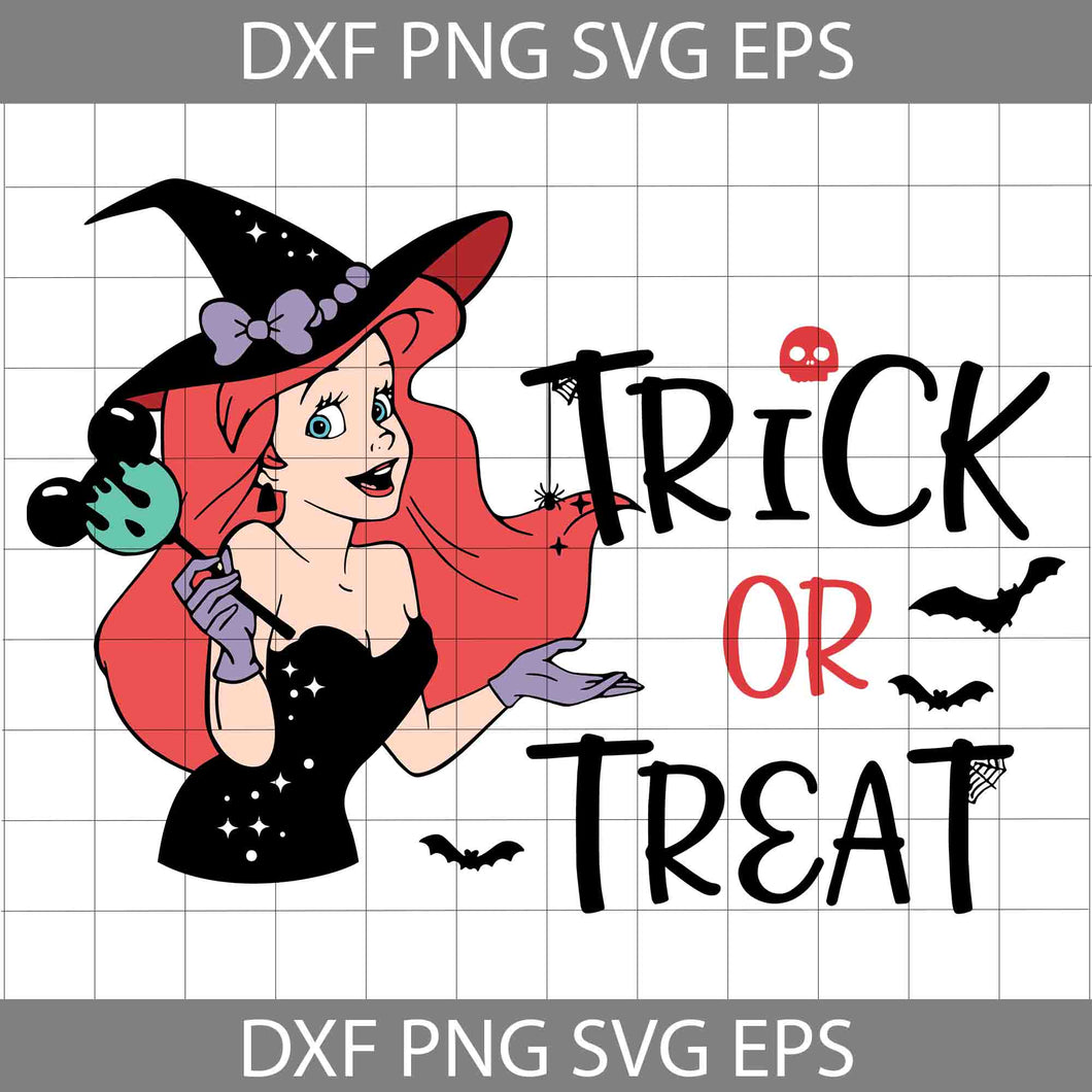 Trick Or Treat Halloween SVG, Mermaid Witch Halloween SVG, Mermaid Halloween Svg, Halloween Svg, Cricut File, Clipart, Svg, Png, Eps, Dxf