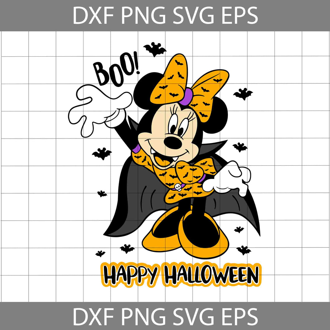 Happy Halloween svg, Minnie Svg, Halloween Svg, Cricut File, Clipart, Svg, Png, Eps, Dxf