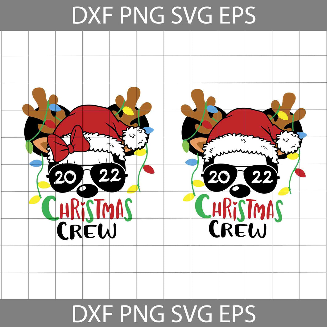 Christmas Crew SVG, Christmas Mouse Reindeer SVG, Christmas Crew Svg, Christmas Svg, Cricut File, Clipart, Svg, Png, Eps, Dxf