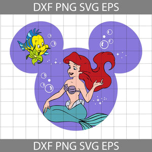 Ariel Mickey Mickey Ears Svg, The little Mermaid Svg, Princess Svg, Cartoon Svg, Cricut File, Clipart, Svg, Png, Eps, Dxf