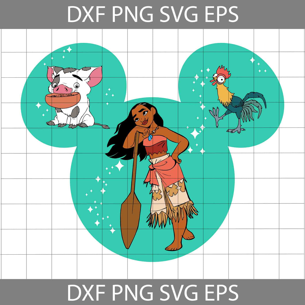 Moana Svg, Princess Svg, Mickey Mouse Ears Svg, Cartoon Svg, Cricut File, Clipart, Svg, Png, Eps, Dxf