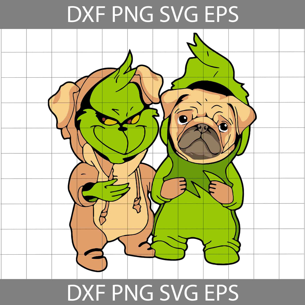 Grinch and pug svg, halloween svg, pug svg, grinch Svg, Halloween Svg, Cricut File, Clipart, Svg, Png, Eps, Dxf