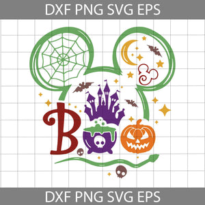 Halloween Boo SVG, Mickey Pumpkin Svg, Halloween Svg, Cricut File, Clipart, Svg, Png, Eps, Dxf