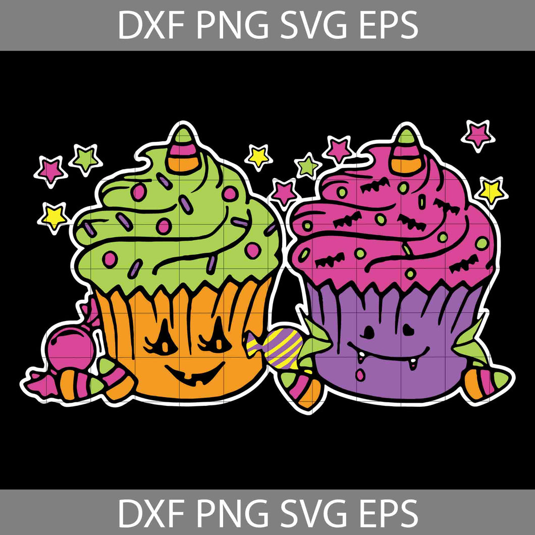 Halloween Cupcakes Svg, Halloween Svg, Cricut File, Clipart, Svg, Png, Eps, Dxf