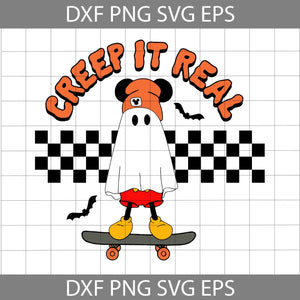 Mickey Ghost Skateboarding SVG, Creep It Real Svg, Halloween Svg, Cricut File, Clipart, Svg, Png, Eps, Dxf