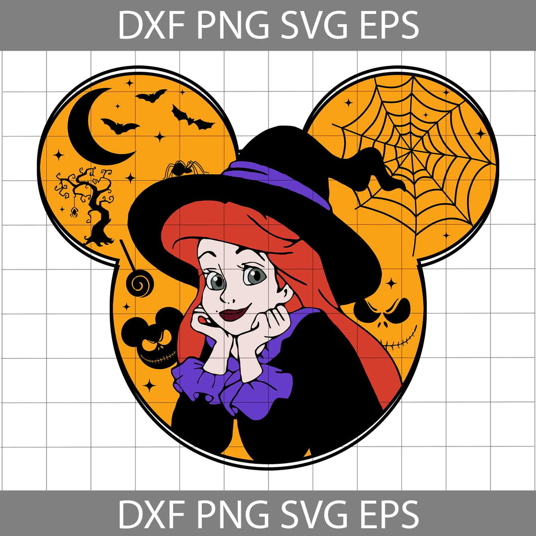 Mickey Ears Mermaid Witches Svg, Halloween Mermaid Svg, Halloween Party Svg, Halloween Svg, Cricut File, Clipart, Svg, Png, Eps, Dxf