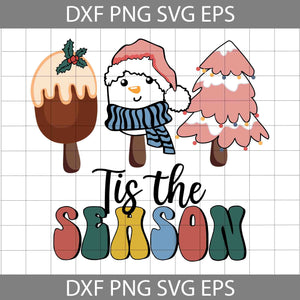 Tis The Season Christmas Ice Cream SVG, Christmas Ice Cream Snowman SVG, Christmas Trees Svg, Christmas Svg, Cricut File, Clipart, Svg, Png, Eps, Dxf