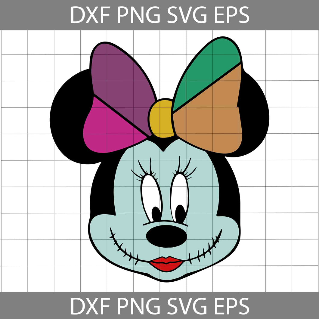 Minnie Mouse Sally SVG, Sally Minnie Svg, Halloween Svg, Cricut File, Clipart, Svg, Png, Eps, Dxf