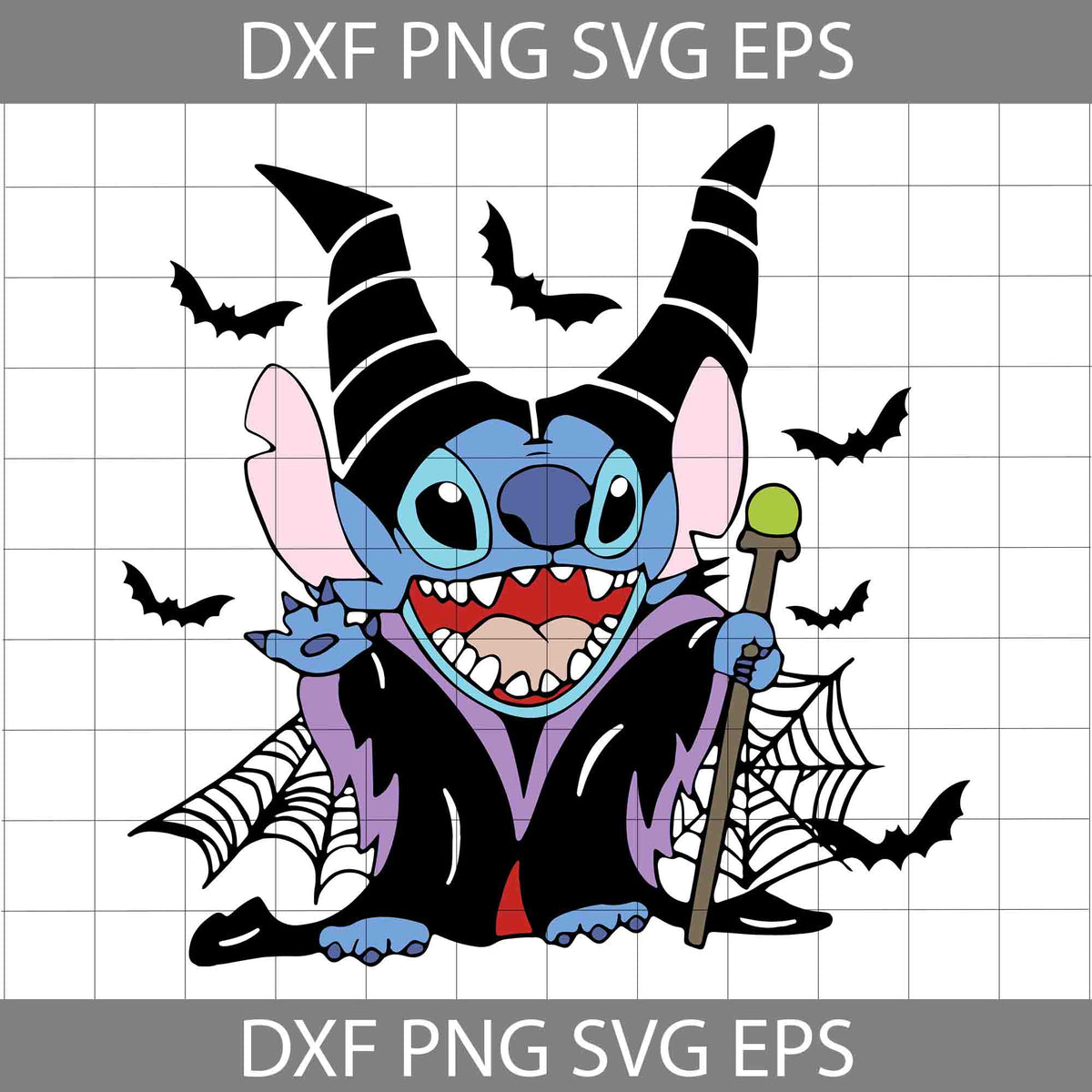 Stitch As Maleficent SVG, Sitch Halloween SVG, Evil Fairy Maleficent ...