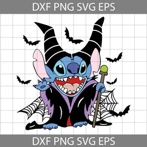 Stitch As Maleficent SVG, Sitch Halloween SVG, Evil Fairy Maleficent Svg, Halloween Svg, Cricut File, Clipart, Svg, Png, Eps, Dxf