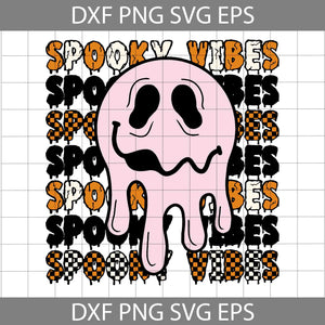 Retro Halloween Sublimation Spooky Vibes Svg, Spooky Vibes Melt Svg, Halloween Svg, Cricut File, Clipart, Svg, Png, Eps, Dxf