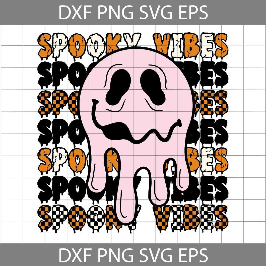 Retro Halloween Sublimation Spooky Vibes Svg, Spooky Vibes Melt Svg, Halloween Svg, Cricut File, Clipart, Svg, Png, Eps, Dxf