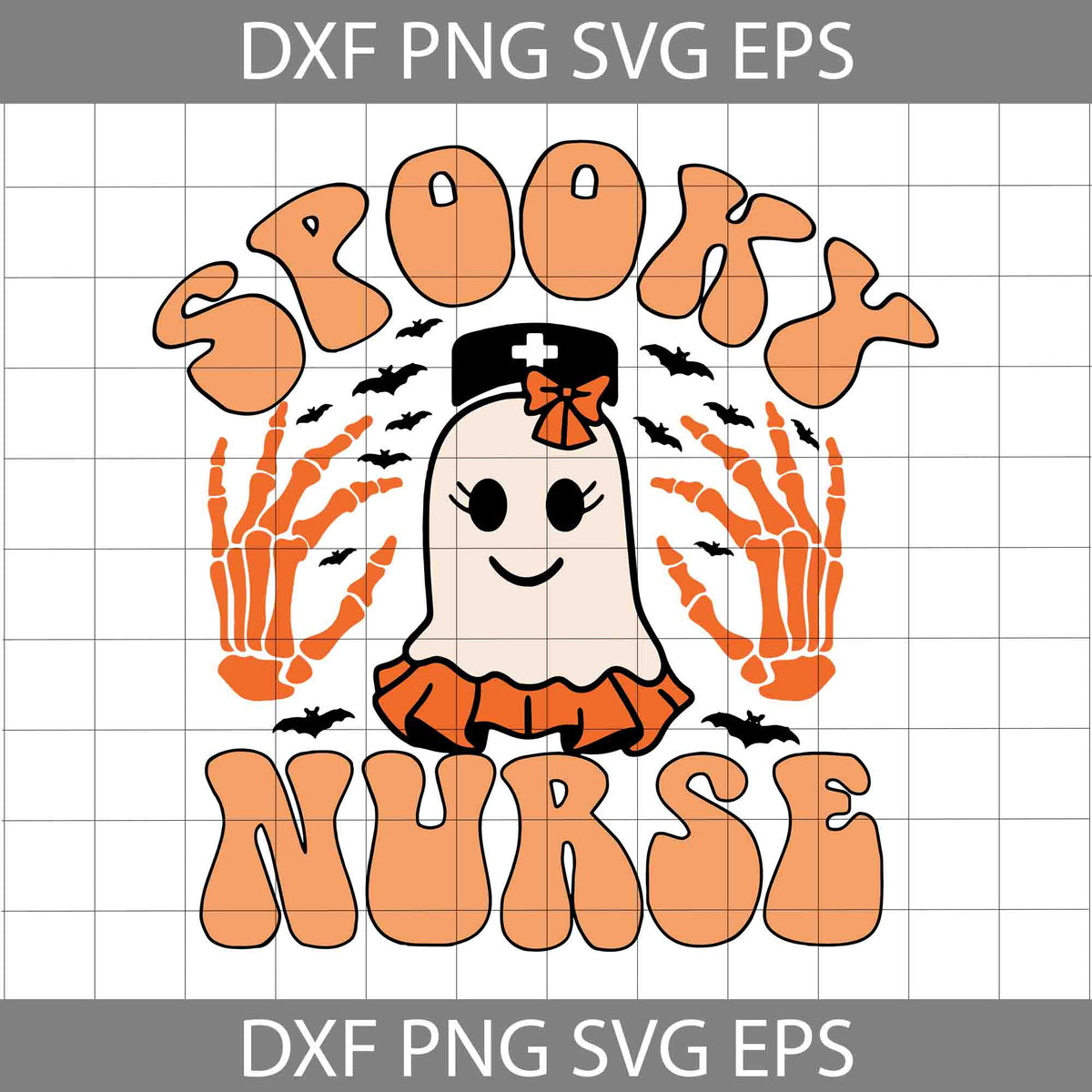 Spooky Nurse Ghost Bow Svg, Halloween Ghost Bow Svg, Spooky Nurse Svg ...